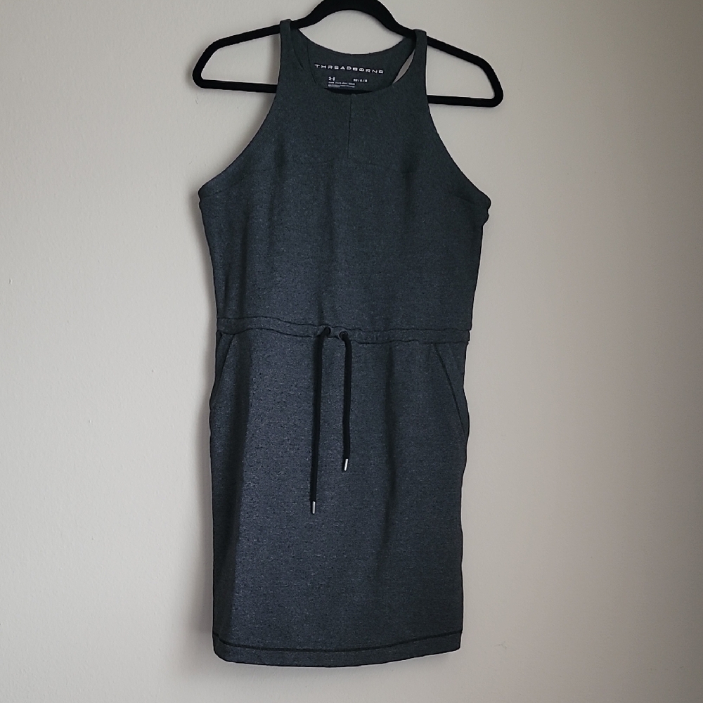 Women's Under Armour Threadborne Shoreline Gray Terry Tank Dress Size Medium